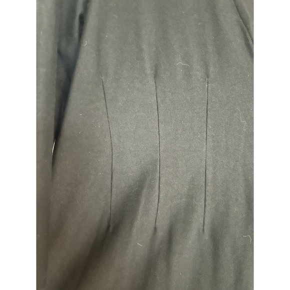 Eileen Fisher Deep V Neck Black Fit Flare Dress L Minimal Classic Capsule - Picture 5 of 7